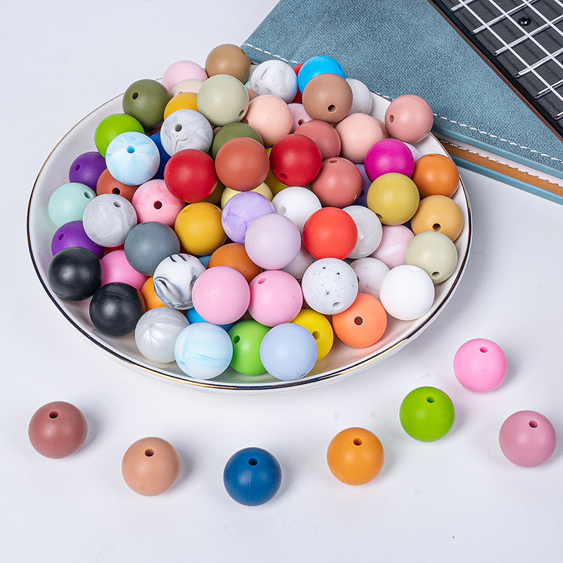 15mm Silicone Clear Round Beads