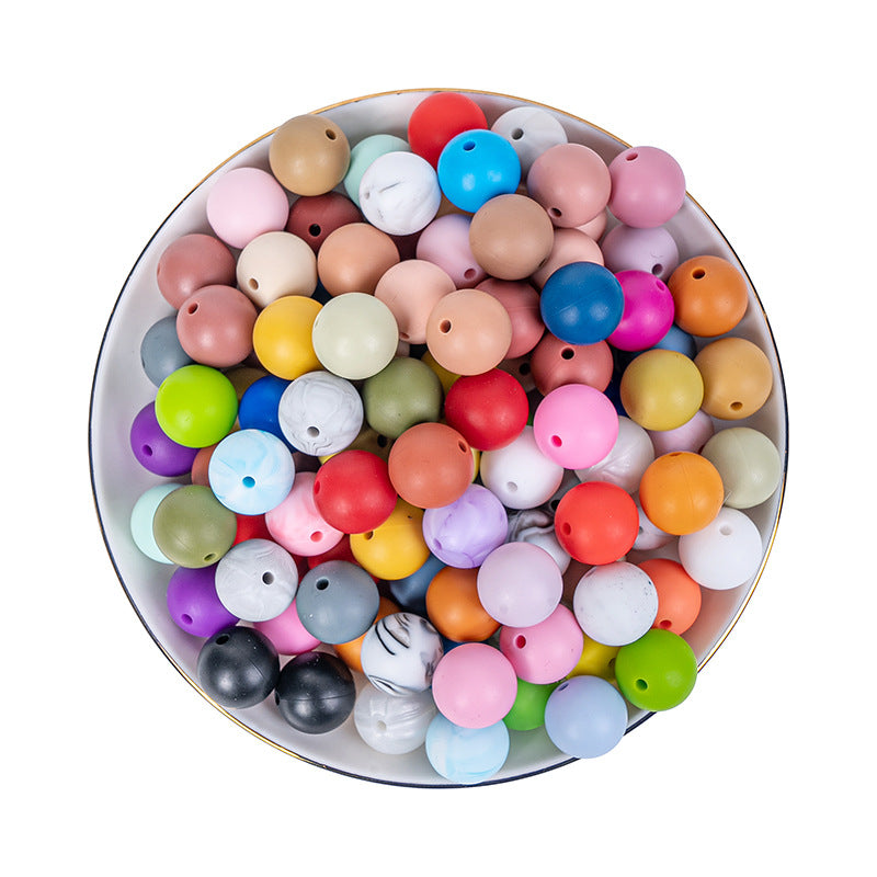15mm Silicone Clear Round Beads