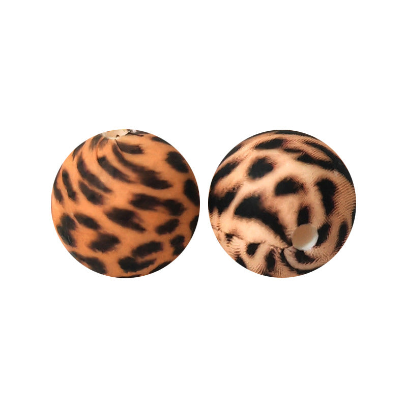 Water Transfer Printing 15mm Silicone Round Beads